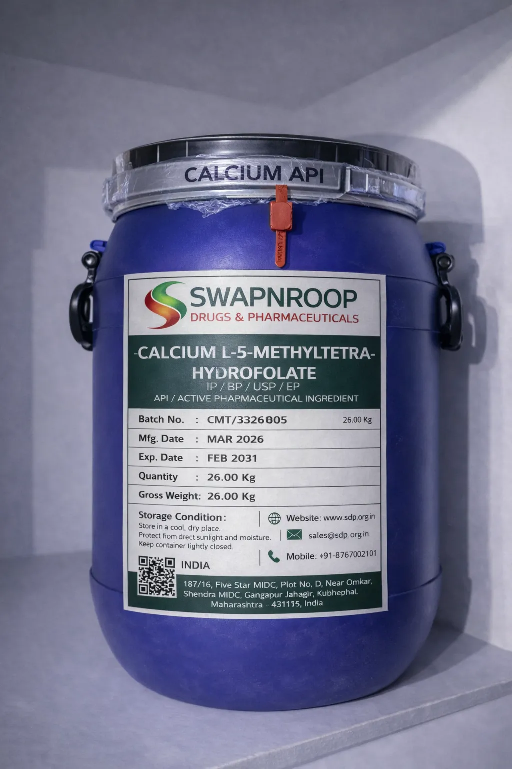 Calcium L-5-Methyltetrahydrofolate API Manufacturer in Maharashtra India